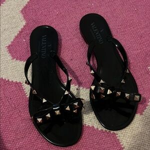 Valentino Black Studded Sandals